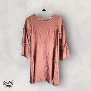 Trend Blossom Girls Size 14 Pink Dress Ruffle Sleeve Casual Youth Fashion